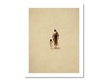 Jesus walking with a child Digital download printable art